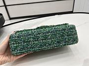 Chanel Medium Flap Bag Green Tweed 25cm - 4