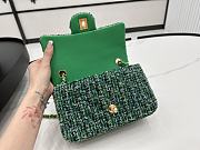 Chanel Small Flap Bag Green Tweed 20cm - 6