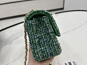 Chanel Small Flap Bag Green Tweed 20cm - 5