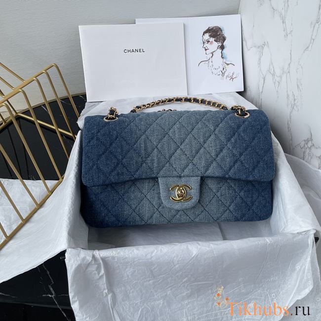 Chanel Medium Flap Bag Denim 25cm - 1