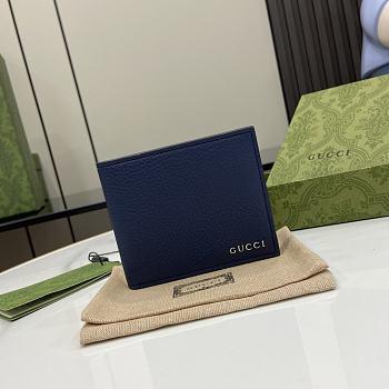 Gucci Bi-Fold Wallet With Logo Blue 11x9cm