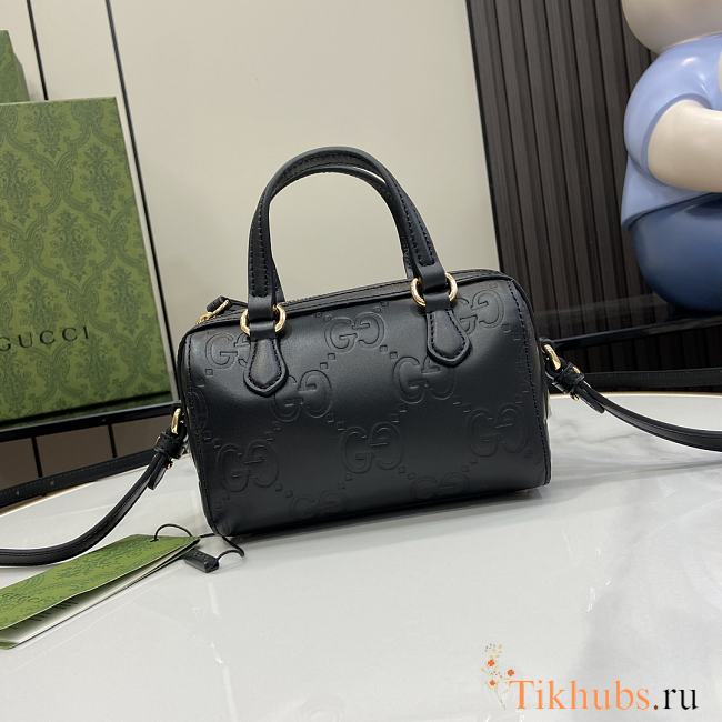 Gucci GG Super Mini Top Handle Bag Black 16x11x9cm - 1