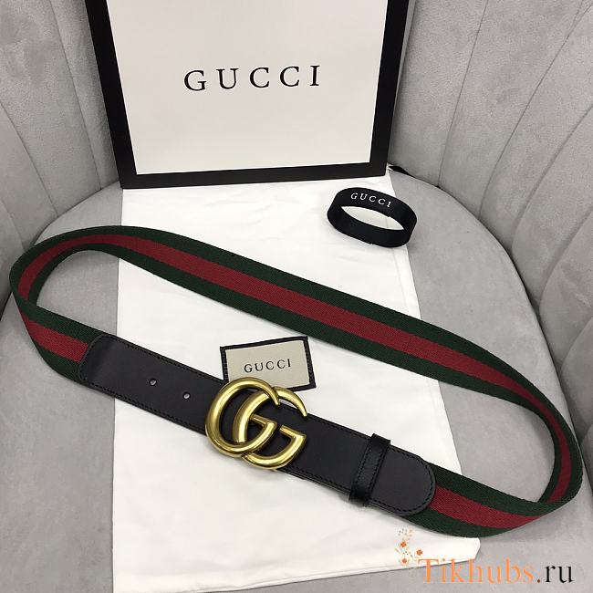 Gucci Double Buckle Web Belt 3.8cm - 1