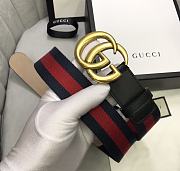Gucci Double Buckle Web Red Blue Belt 3.8cm - 4