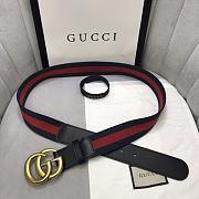 Gucci Double Buckle Web Red Blue Belt 3.8cm - 2