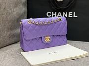 Chanel Flap Bag Purple Caviar Gold 23cm - 6