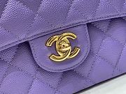 Chanel Flap Bag Purple Caviar Gold 23cm - 2