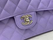 Chanel Flap Bag Purple Caviar Silver 23cm - 4