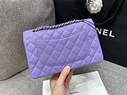 Chanel Flap Bag Purple Caviar Silver 23cm - 3