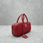 Miu Miu Arcadie Matelassé Nappa Bag Red 27x9x12cm - 3