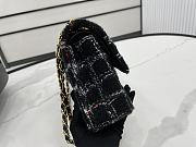 Chanel Medium Flap Bag Black Tweed 25cm - 5