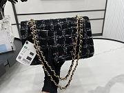 Chanel Medium Flap Bag Black Tweed 25cm - 3