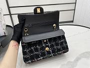 Chanel Medium Flap Bag Black Tweed 25cm - 2