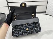 Chanel Medium Flap Bag Black Tweed Gold 25cm - 3