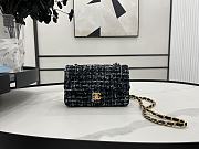 Chanel Small Flap Bag Black Tweed Gold 20cm - 1