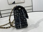 Chanel Small Flap Bag Black Tweed Gold 20cm - 6