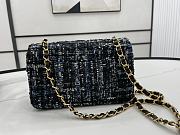 Chanel Small Flap Bag Black Tweed Gold 20cm - 3