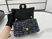 Chanel Small Flap Bag Black Tweed Gold 20cm - 2