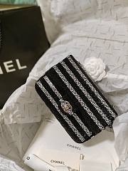 Chanel Flap Evening Bag Strass Silver Black 13x21x8cm - 2