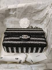 Chanel Flap Evening Bag Strass Silver Black 13x21x8cm - 5