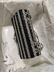 Chanel Flap Evening Bag Strass Silver Black 13x21x8cm - 6