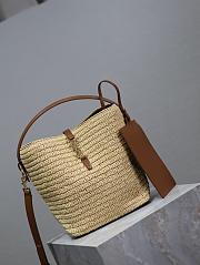 YSL LE 37 Woven Raffia Leather Bag 20x25x16cm - 5