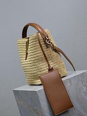 YSL LE 37 Woven Raffia Leather Bag 20x25x16cm - 3