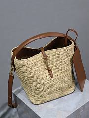 YSL LE 37 Woven Raffia Leather Bag 20x25x16cm - 2