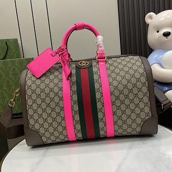Gucci Savoy Medium Duffle Bag Beige Pink 44x28.5x24.5cm