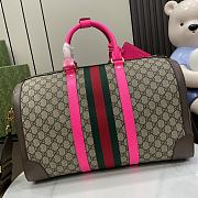 Gucci Savoy Medium Duffle Bag Beige Pink 44x28.5x24.5cm - 2