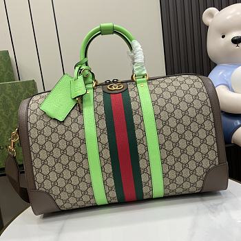 Gucci Savoy Medium Duffle Bag Beige Green 44x28.5x24.5cm