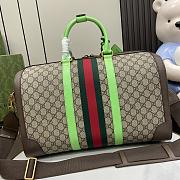 Gucci Savoy Medium Duffle Bag Beige Green 44x28.5x24.5cm - 5