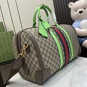 Gucci Savoy Medium Duffle Bag Beige Green 44x28.5x24.5cm - 2