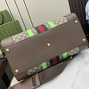 Gucci Savoy Medium Duffle Bag Beige Green 44x28.5x24.5cm - 3