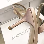 Manolo Blahnik Hangisi Slingback Pumps Pink Heel 7cm - 5