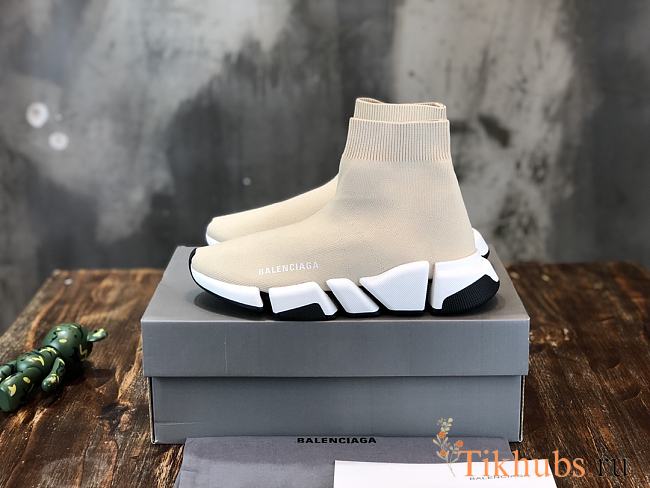 Balenciaga Speed 2.0 Lace-Up Sneaker Beige - 1