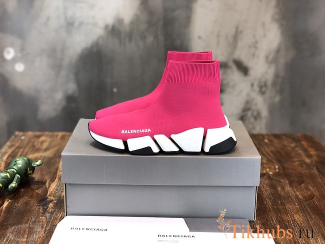 Balenciaga Speed 2.0 Lace-Up Sneaker Pink - 1