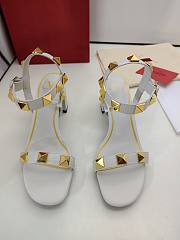 Valentino Garavani Roman Stud Heel Sandals White 6cm - 2