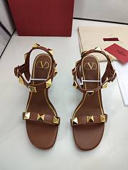 Valentino Garavani Roman Stud Heel Sandals Brown 6cm - 2