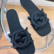 Gucci Rubber Black Slides - 4