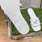 Gucci Rubber White Slides - 5