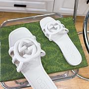 Gucci Rubber White Slides - 3