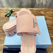 Prada Soft Padded Logo Plaque Platform Sandals Pink - 4