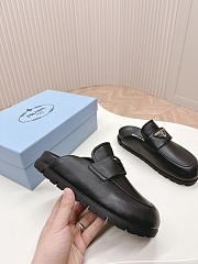 Prada Leather Black Mules - 4