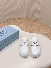 Prada Leather White Mules - 1