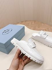 Prada Leather White Mules - 3