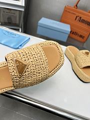 Prada Crochet Flatform Slides Natural - 5