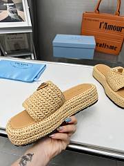 Prada Crochet Flatform Slides Natural - 2