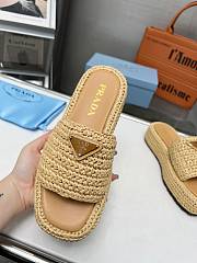 Prada Crochet Flatform Slides Natural - 3