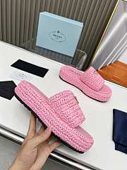 Prada Crochet Flatform Slides Pink - 2